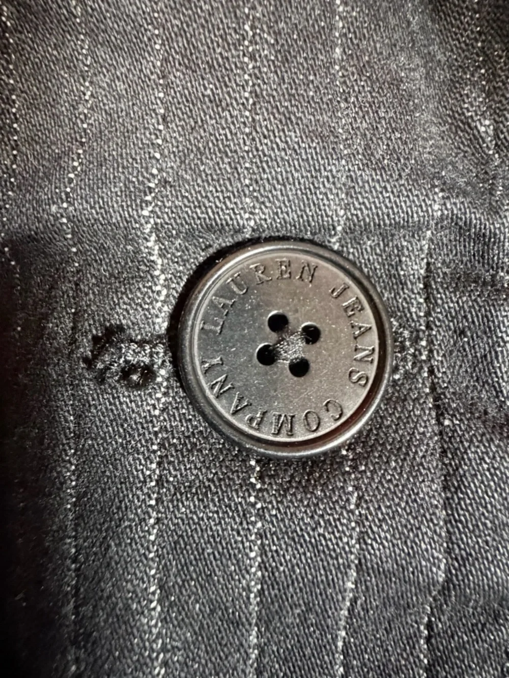 Lauren Jeans Co. Ralph Lauren Black Pinstripe Denim Jacket - 1 of 2 Piece Set - Picture 4 of 13